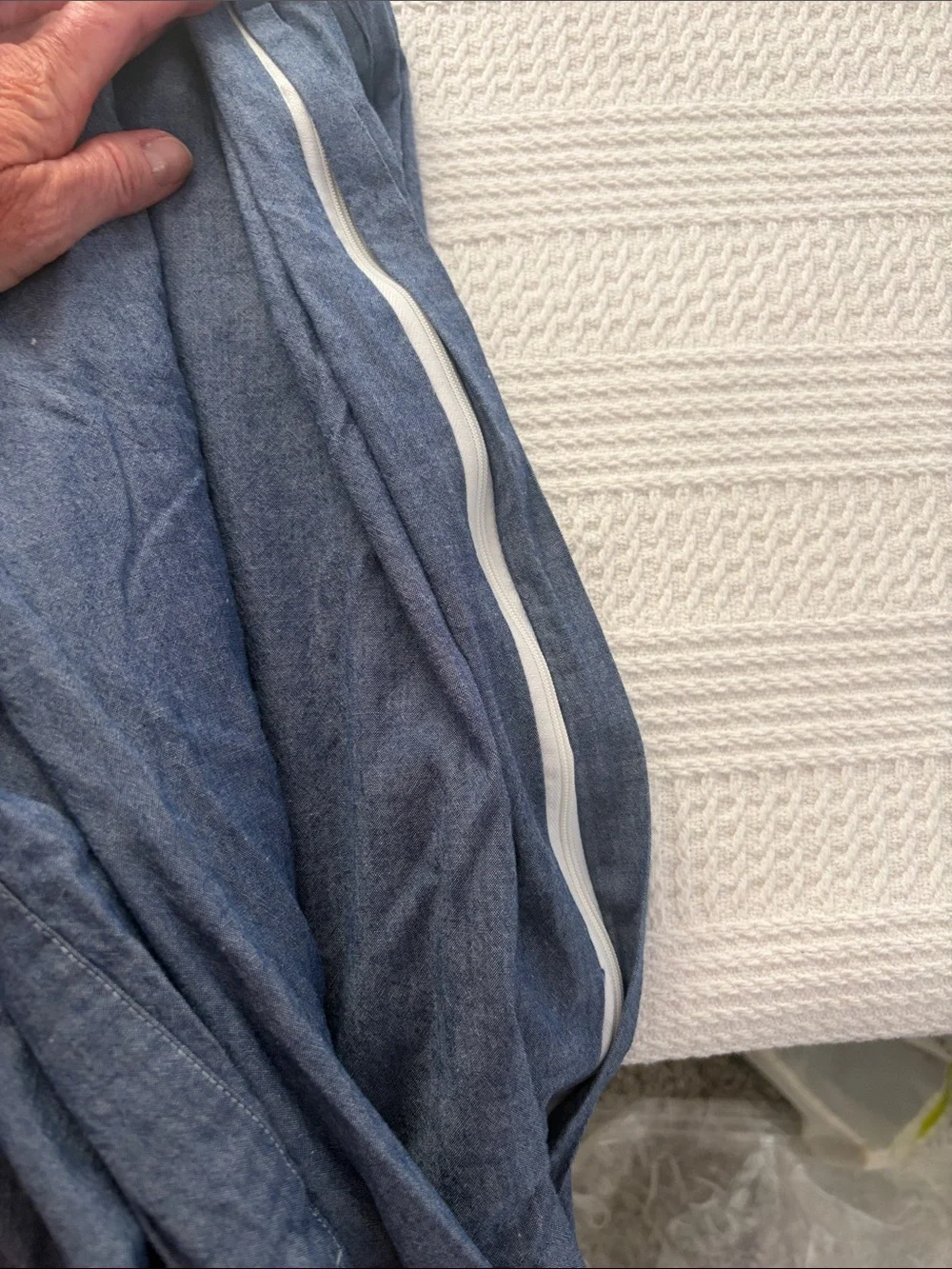 Chambray Blue Queen Duvet Cover